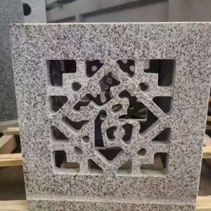 宁德 芝麻白花岗岩镂空雕花灯笼