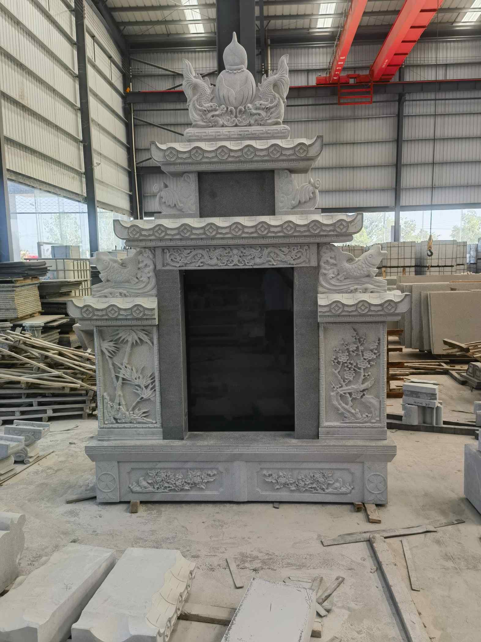 宁德 芝麻灰高档墓碑、土墓，一套也支持定做