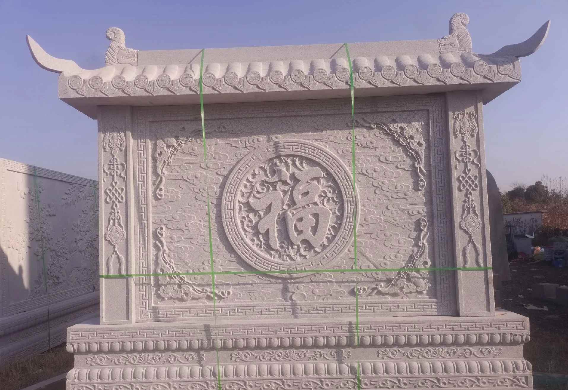 宁德 芝麻白花岗岩屏风，照壁，影壁